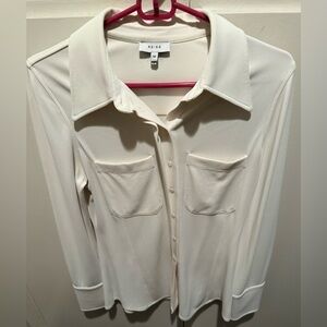 Reiss Women's White Button-Down Shirt size M